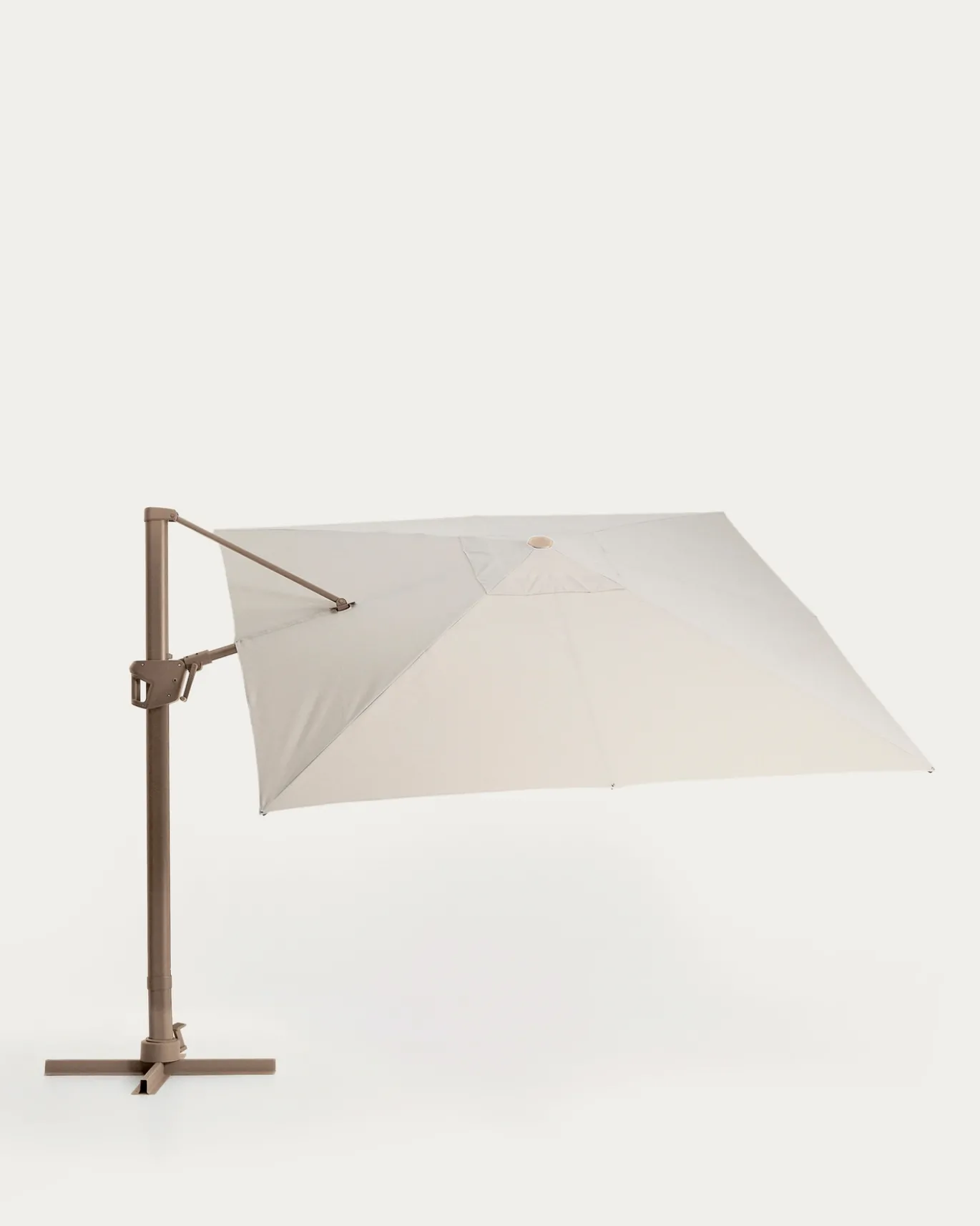 Kave Home Parasol Noli Excentrisch Aluminium Taupe Beige Ø300cm