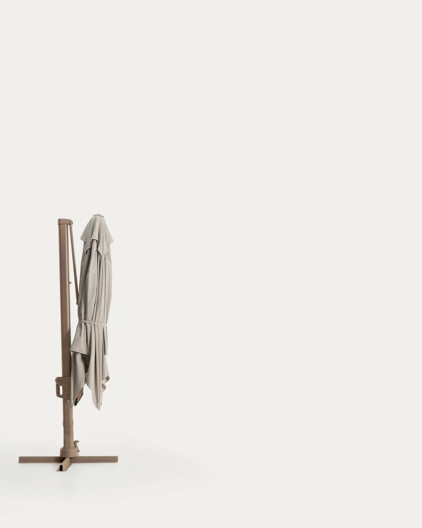 Kave Home Parasol Noli Excentrisch Aluminium Taupe Beige Ø300cm
