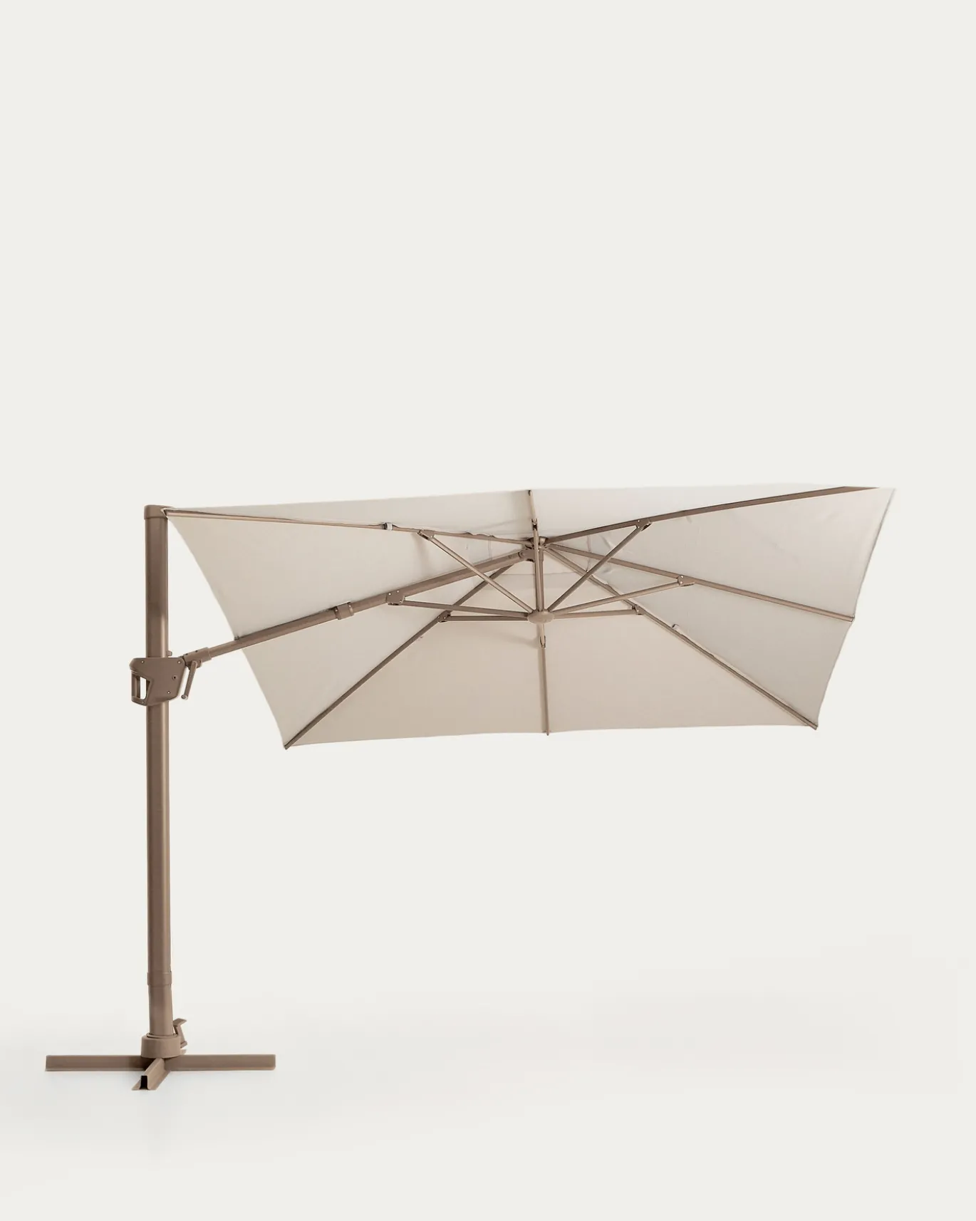 Kave Home Parasol Noli Excentrisch Aluminium Taupe Beige Ø300cm