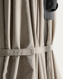 Kave Home Parasol Noli Excentrisch Aluminium Grafiet Beige Ø300cm