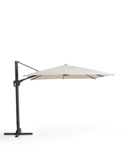 Kave Home Parasol Noli Excentrisch Aluminium Grafiet Beige Ø300cm