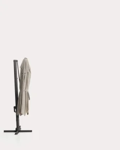 Kave Home Parasol Noli Excentrisch Aluminium Grafiet Beige 300x420cm