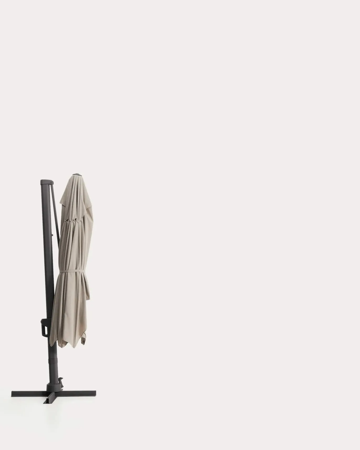 Kave Home Parasol Noli Excentrisch Aluminium Grafiet Beige 300x420cm