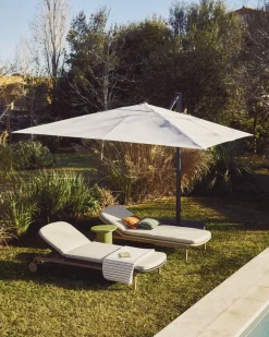 Kave Home Parasol Noli Excentrisch Aluminium Grafiet Beige 300x420cm