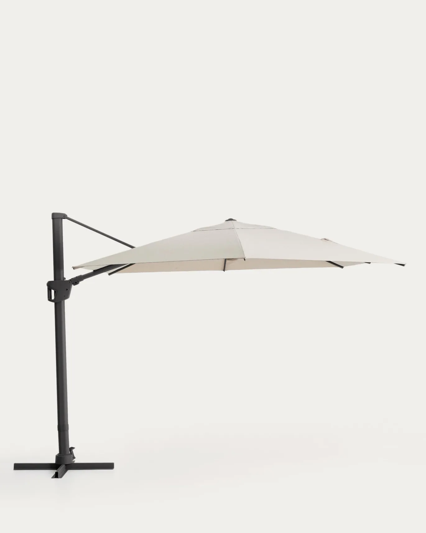 Kave Home Parasol Noli Excentrisch Aluminium Grafiet Beige 300x420cm