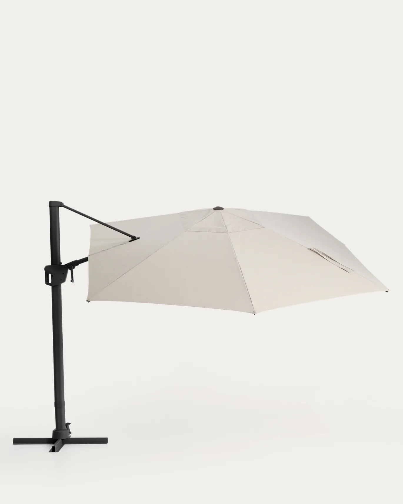 Kave Home Parasol Noli Excentrisch Aluminium Grafiet Beige 300x420cm