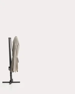 Kave Home Parasol Noli Excentrisch Aluminium Grafiet Beige 300x420cm