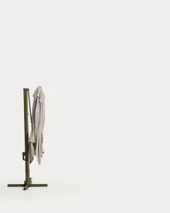 Kave Home Parasol Noli Excentrisch Aluminium Groen Beige Ø300cm