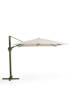 Kave Home Parasol Noli Excentrisch Aluminium Groen Beige Ø300cm