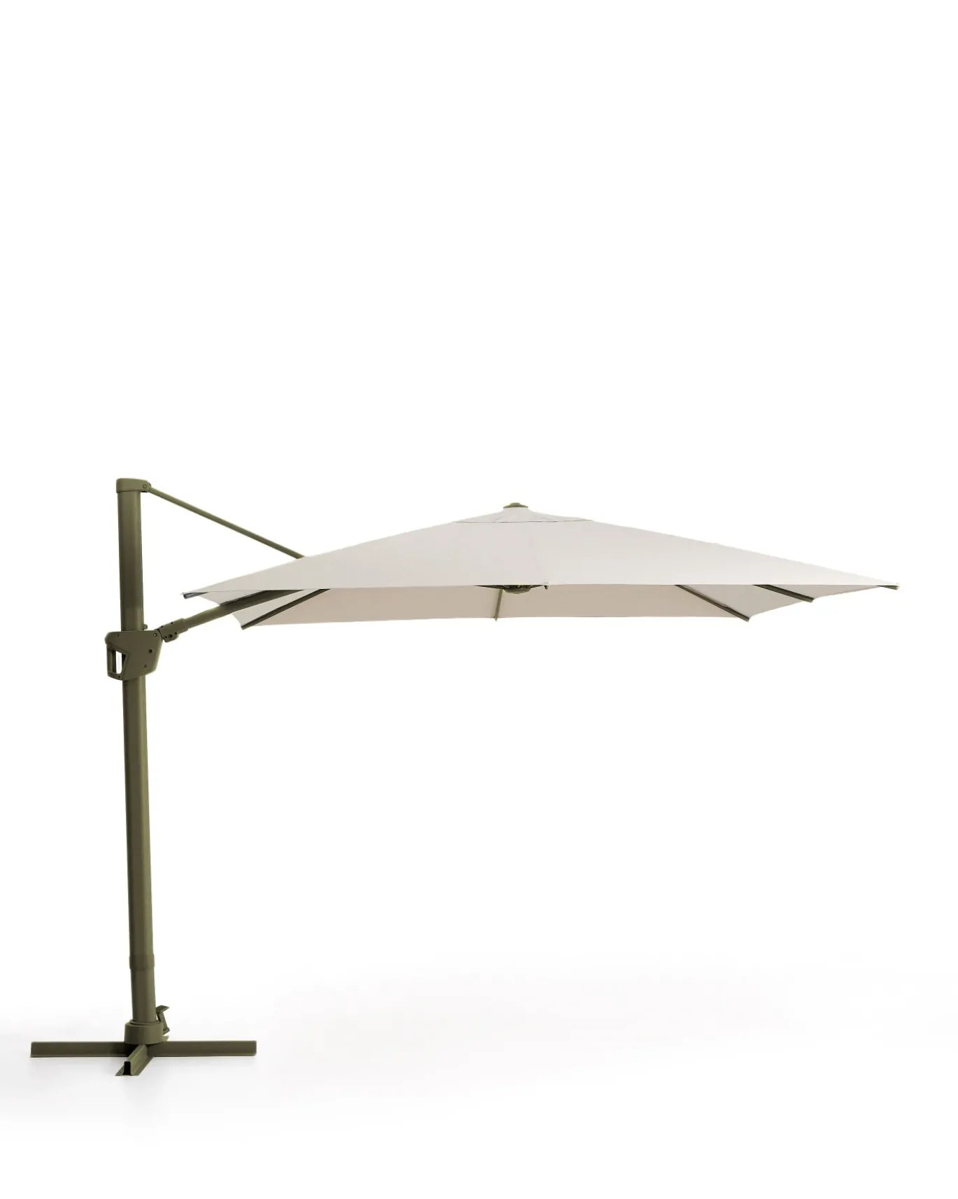 Kave Home Parasol Noli Excentrisch Aluminium Groen Beige Ø300cm