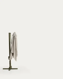 Kave Home Parasol Noli Excentrisch Aluminium Groen Beige Ø300cm