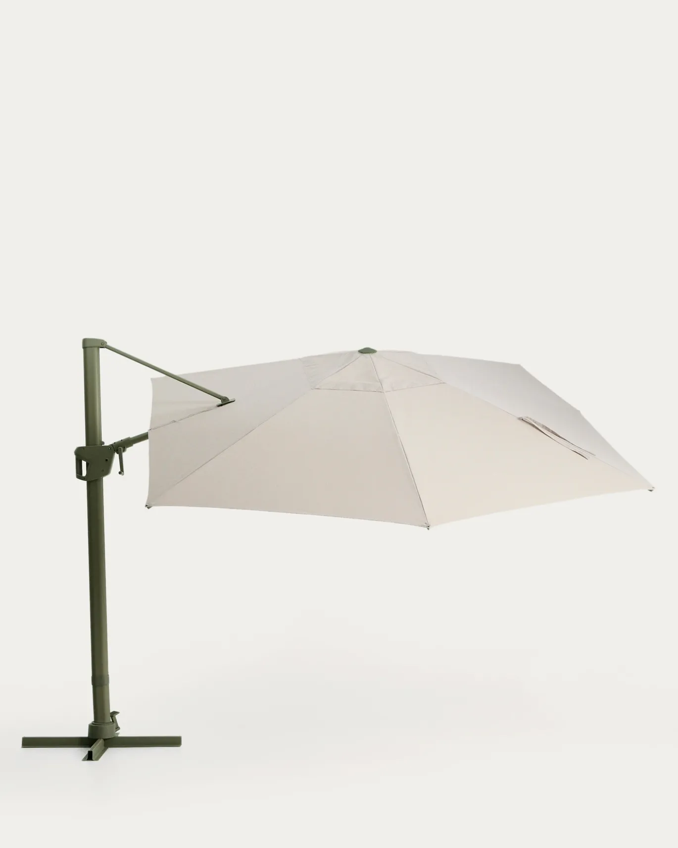 Kave Home Parasol Noli Excentrisch Aluminium Groen Beige 300x420cm