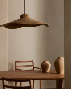 Kave Home Plafondlamp Albenya Naturel Katoen Ø90cm