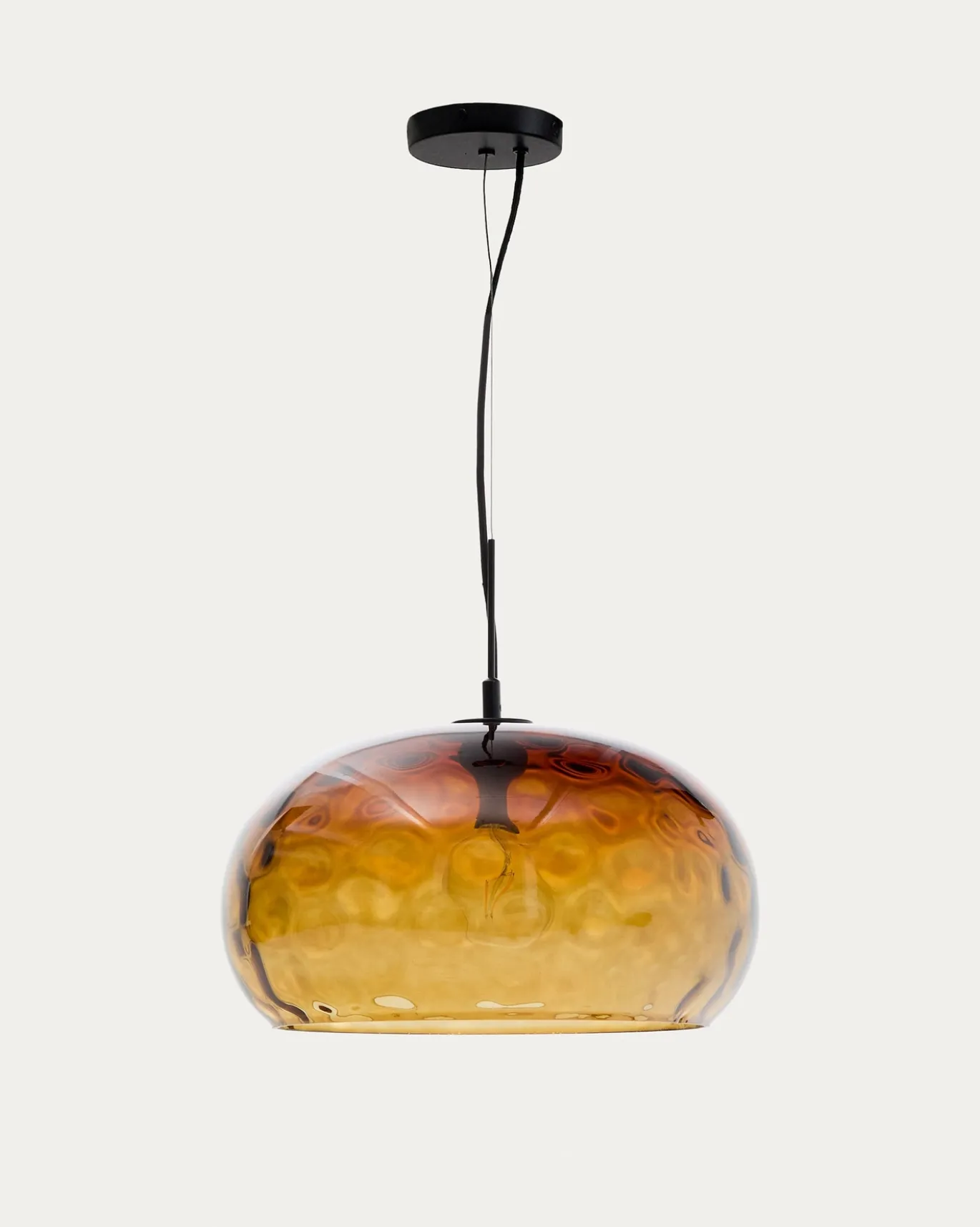 Kave Home Plafondlamp Balma Bruin Glas Ø40cm