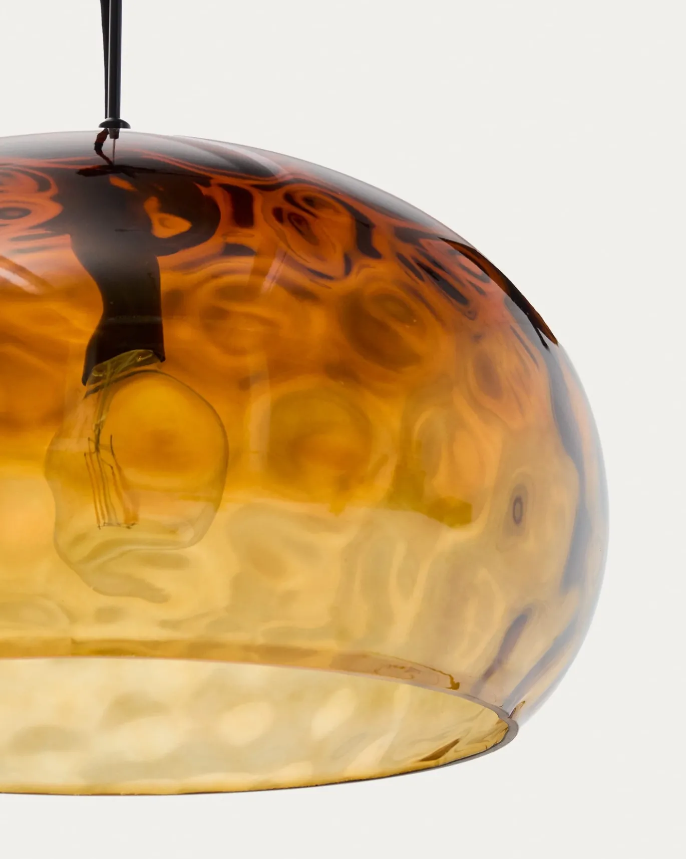 Kave Home Plafondlamp Balma Bruin Glas Ø40cm