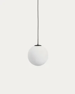 Kave Home Plafondlamp Brisia Metaal Zwart Glas Ø30cm