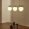 Kave Home Plafondlamp Brisia Metaal Zwart Glas Ø15cm 3 Bollen