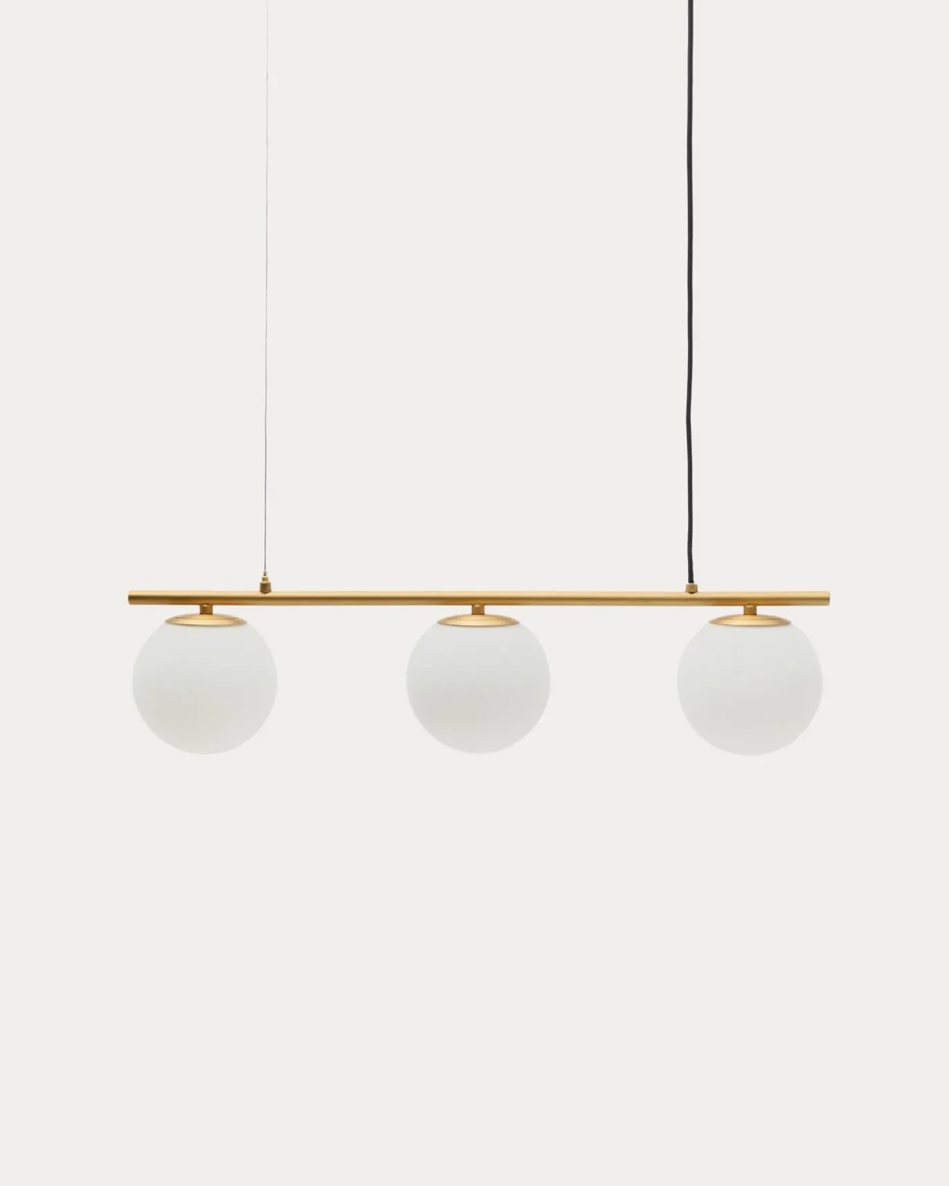 Kave Home Plafondlamp Brisia Metaal Messing Glas Ø15cm 3 Bollen