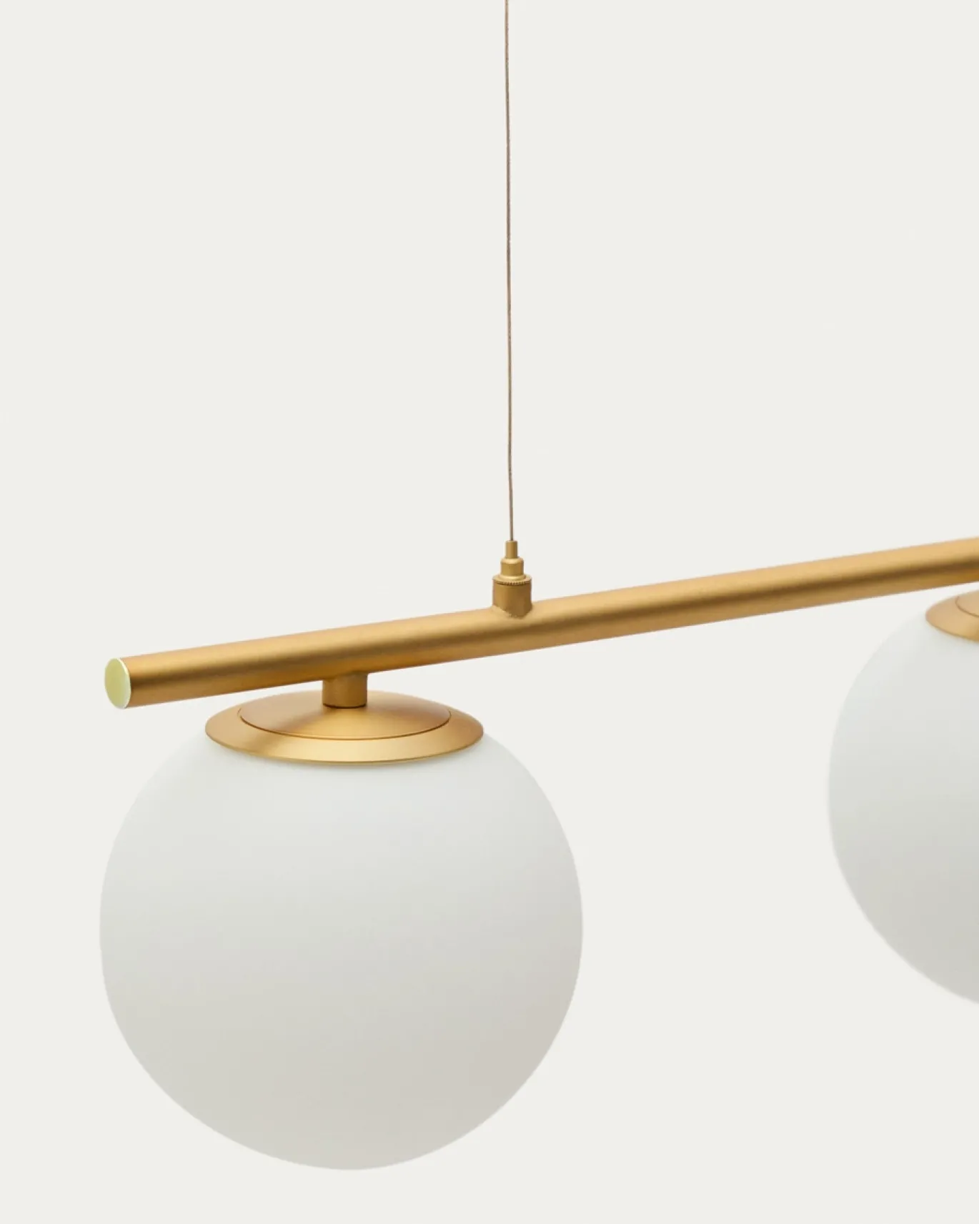 Kave Home Plafondlamp Brisia Metaal Messing Glas Ø15cm 3 Bollen