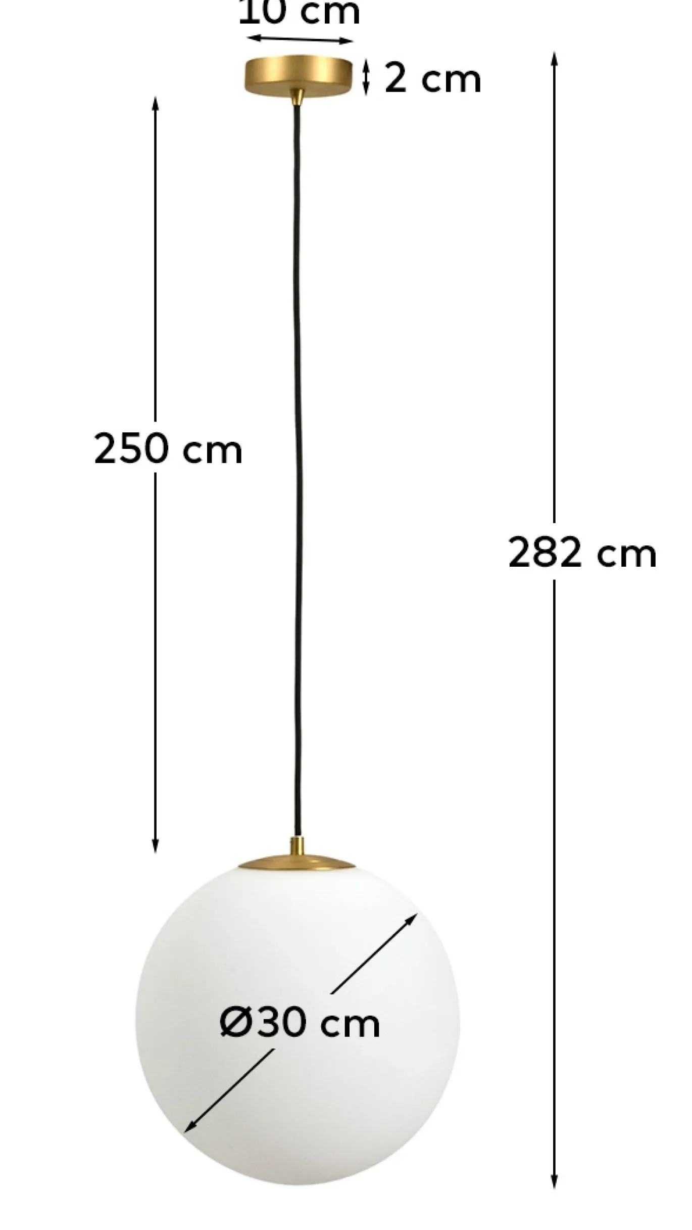 Kave Home Plafondlamp Brisia Metaal Messing Glas Ø30cm