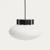 Kave Home Plafondlamp Idela Glas Marmer Zwart Ø26cm