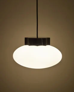 Kave Home Plafondlamp Idela Glas Marmer Zwart Ø26cm
