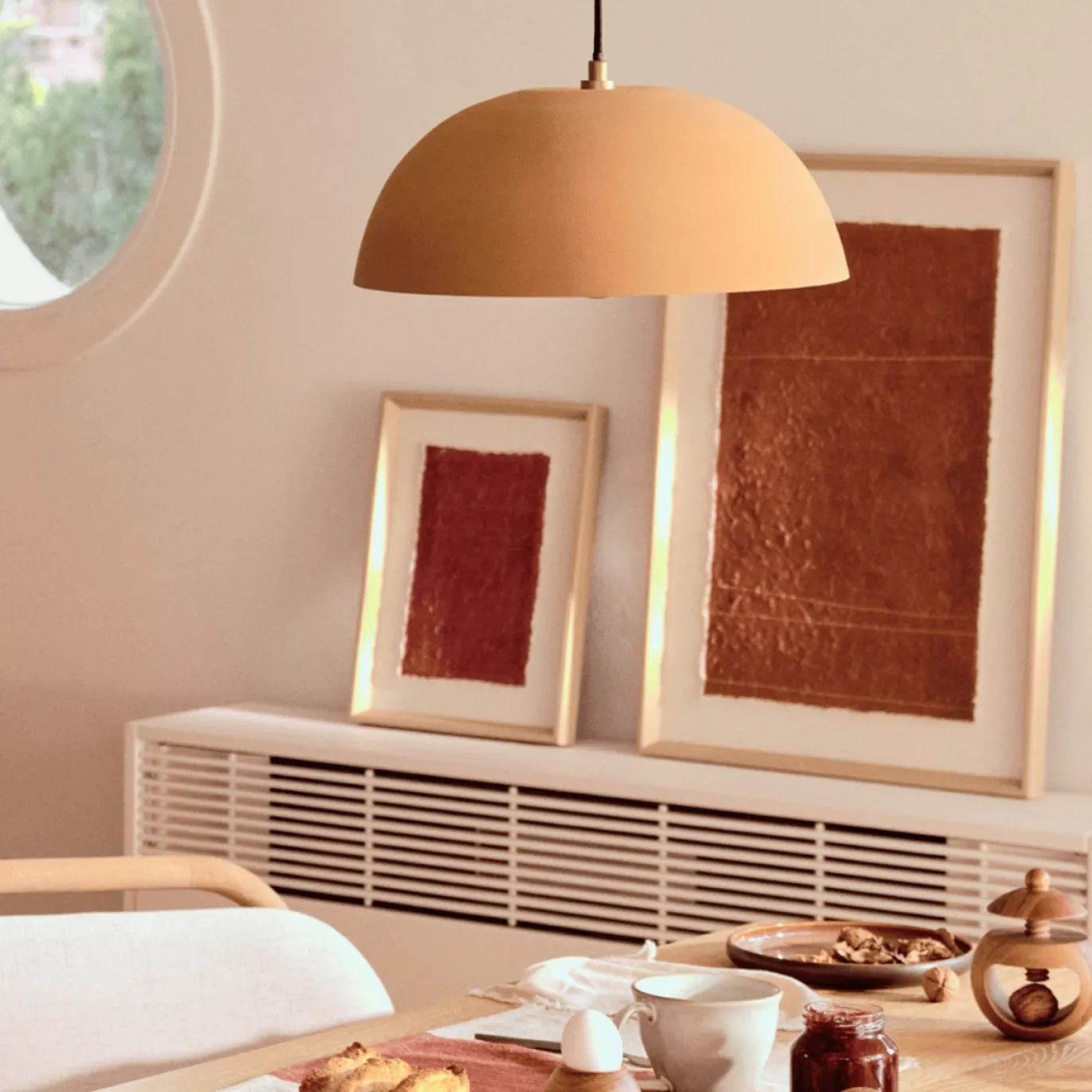 Kave Home Plafondlamp Nibla Metaal Terracotta Ø46cm