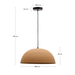 Kave Home Plafondlamp Nibla Metaal Terracotta Ø46cm