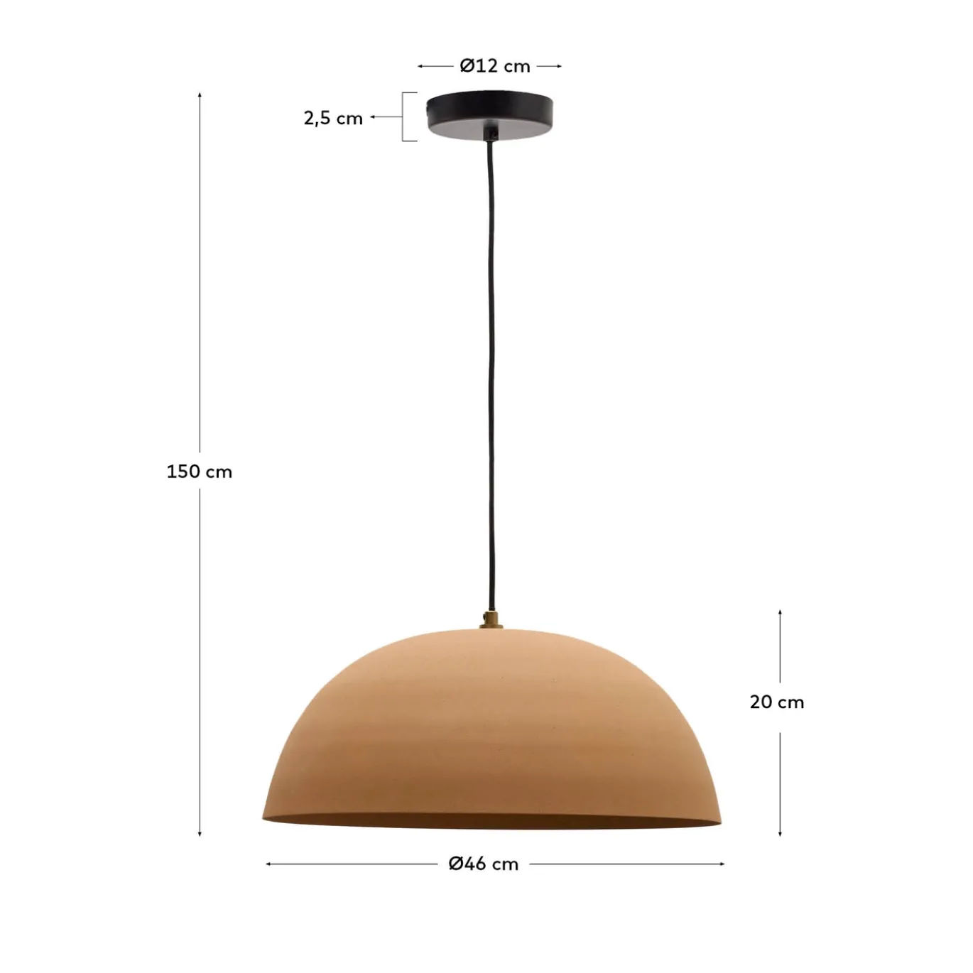 Kave Home Plafondlamp Nibla Metaal Terracotta Ø46cm