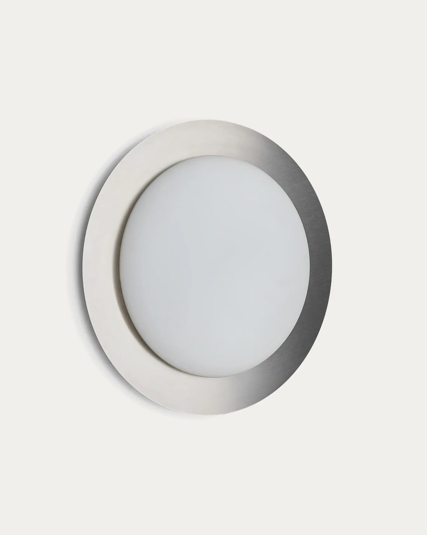 Kave Home Plafondlamp Novae Metaal Glas Lichtgrijs Ø40cm