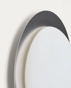 Kave Home Plafondlamp Novae Metaal Glas Lichtgrijs Ø40cm