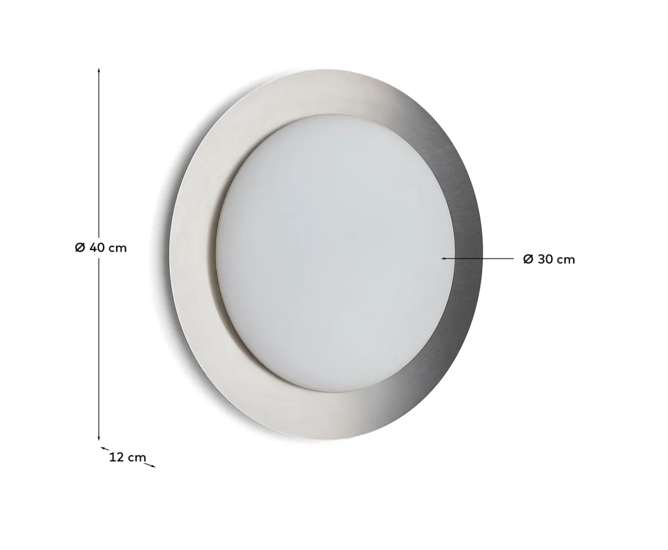 Kave Home Plafondlamp Novae Metaal Glas Lichtgrijs Ø40cm