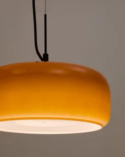 Kave Home Plafondlamp Reig Oranje Glas Ø38cm