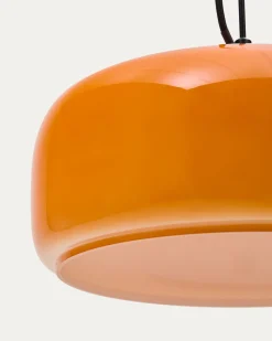 Kave Home Plafondlamp Reig Oranje Glas Ø38cm