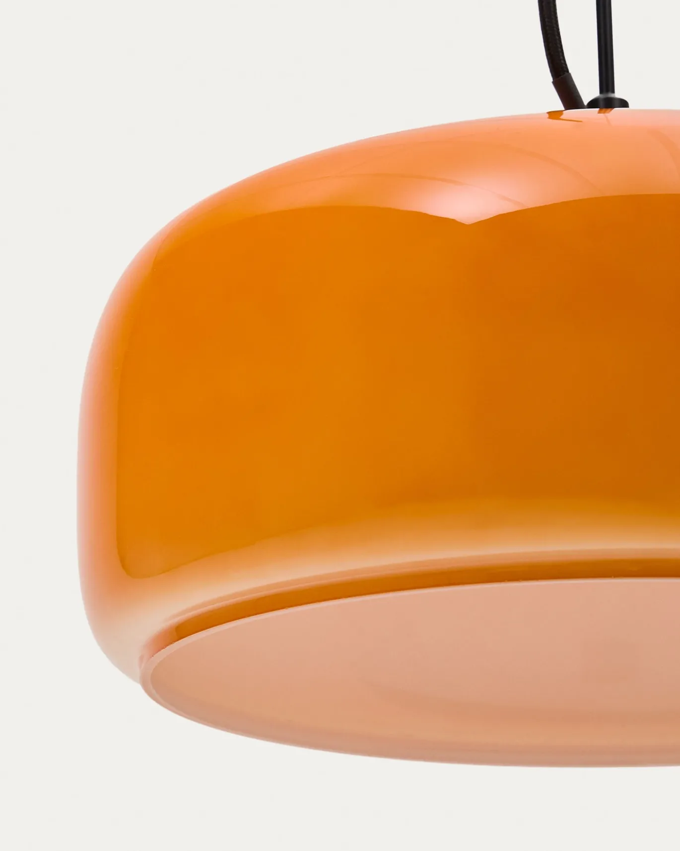 Kave Home Plafondlamp Reig Oranje Glas Ø38cm