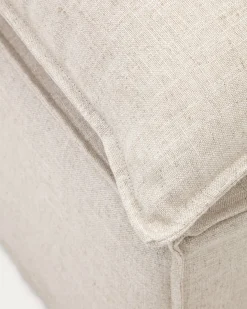 Kave Home Poef Anarela Beige Linnen Kussen 80x80cm