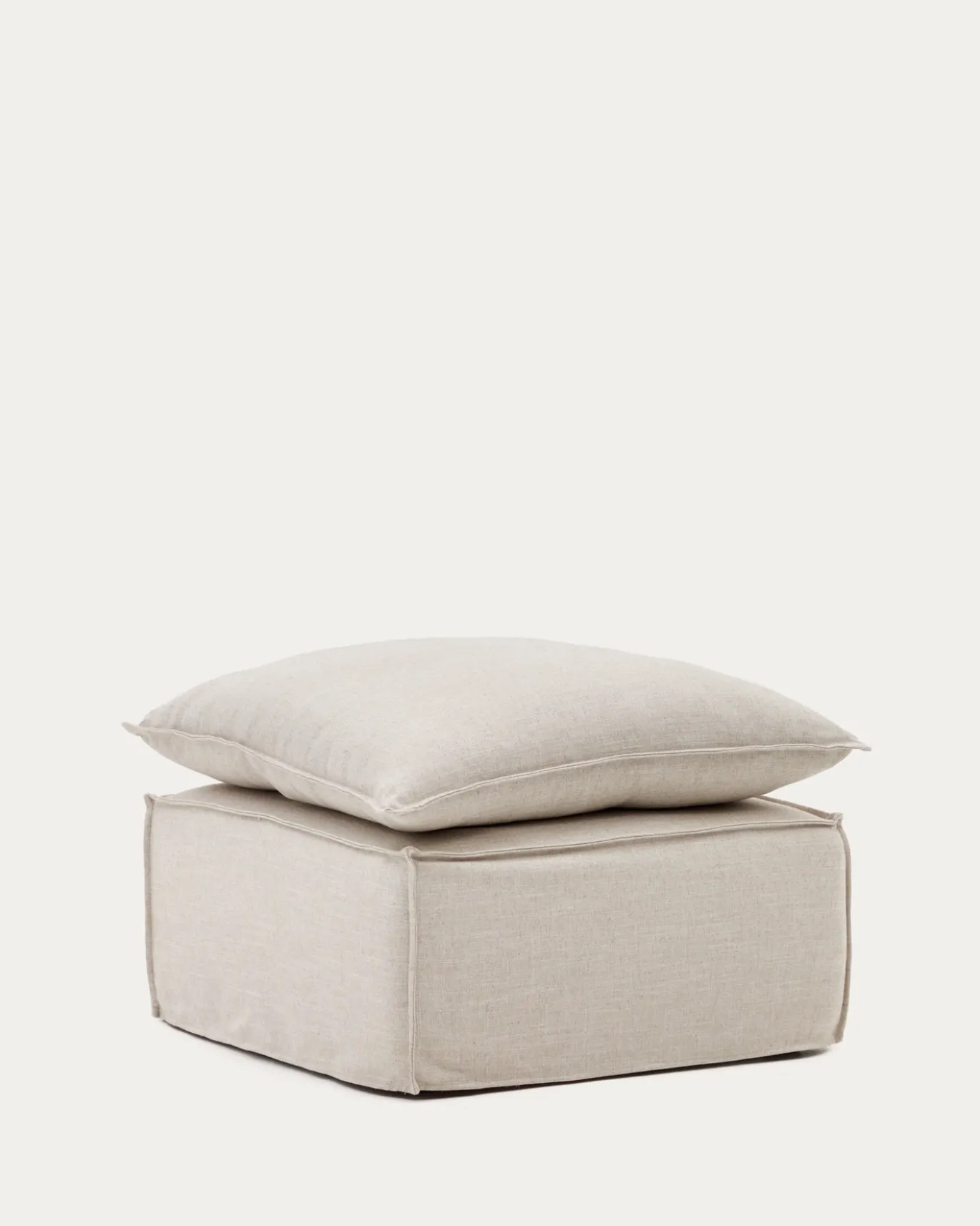 Kave Home Poefhoes Anarela Linnen 80x80cm