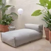 Kave Home Poef Square Lichtgrijs en Rugleuning Wit 165x101cm