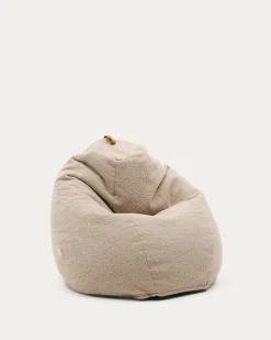 Kave Home Poef Vicka Beige Bouclé Ø70cm