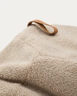 Kave Home Poef Vicka Beige Bouclé Ø70cm
