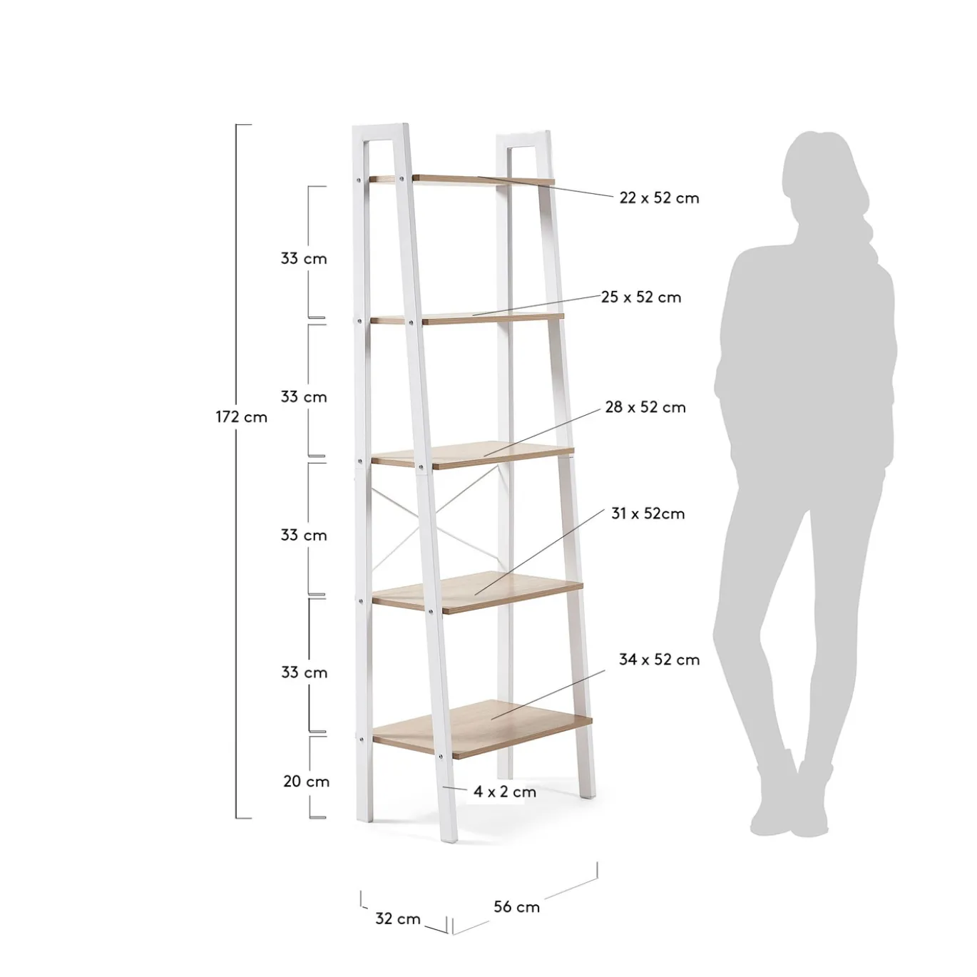 Kave Home Rek Aarhus 56x172cm
