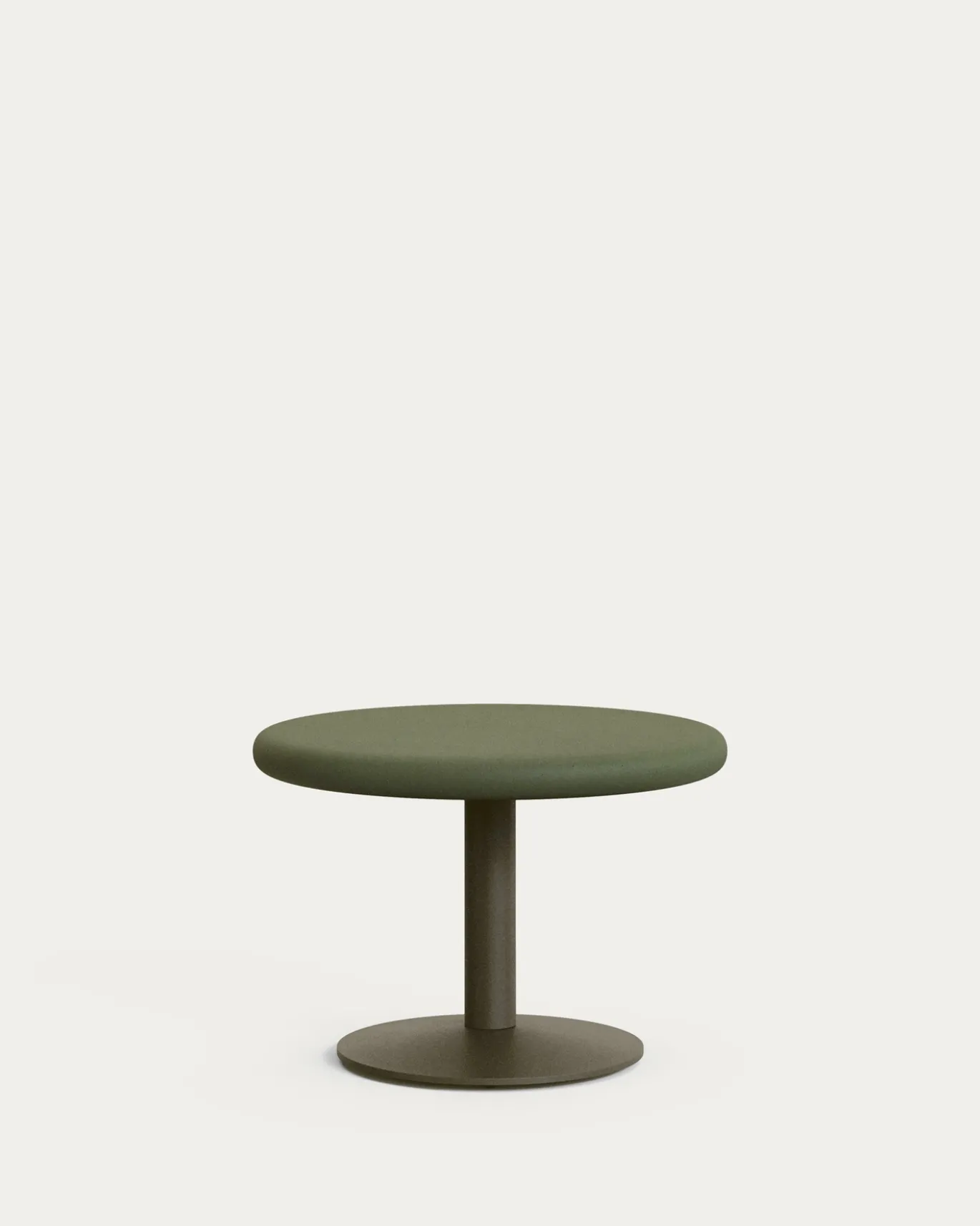 Kave Home Ronde Buitentafel Esilda Groen Cement Ø70cm Met Onderstel Ø42x45cm