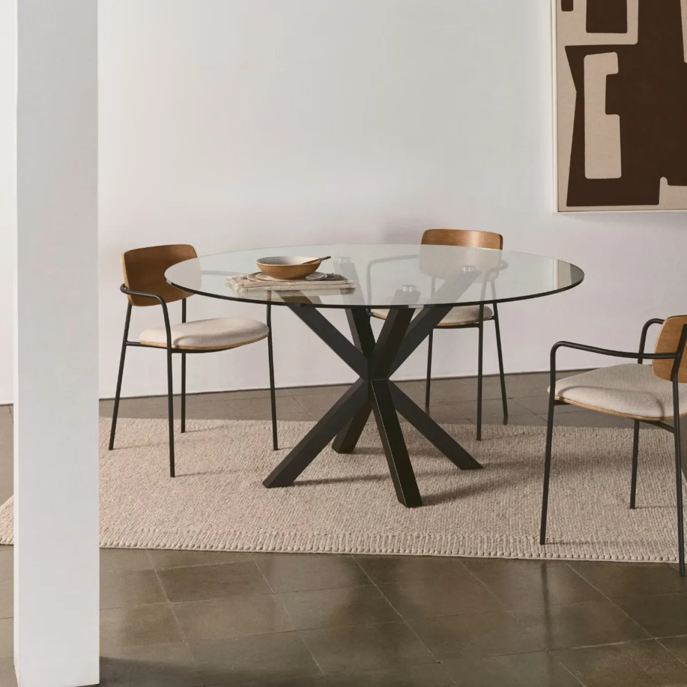 Kave Home Ronde Glazen Tafel Argo Zwart Ø119cm