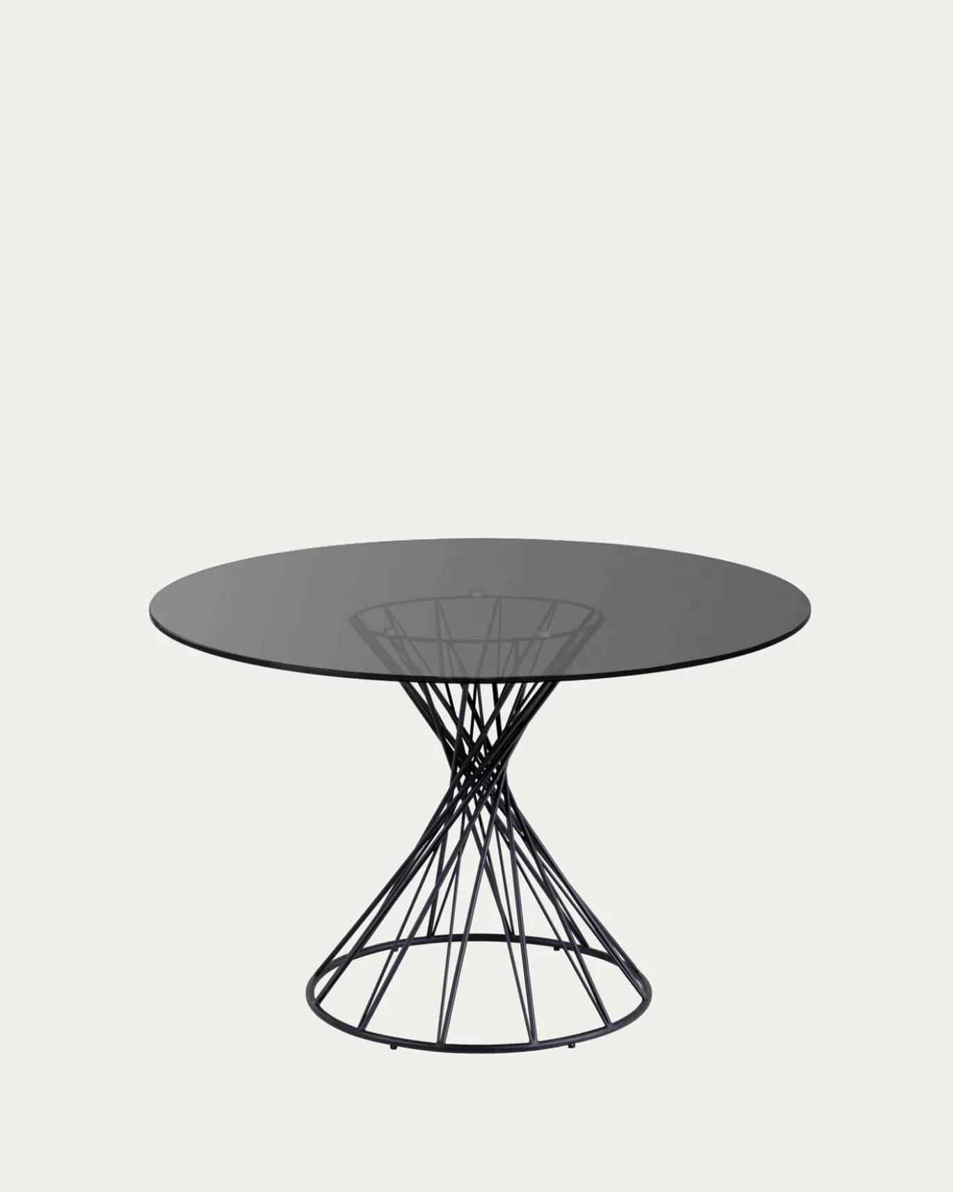 Kave Home Ronde Glazen Tafel Niut Zwart Ø120cm