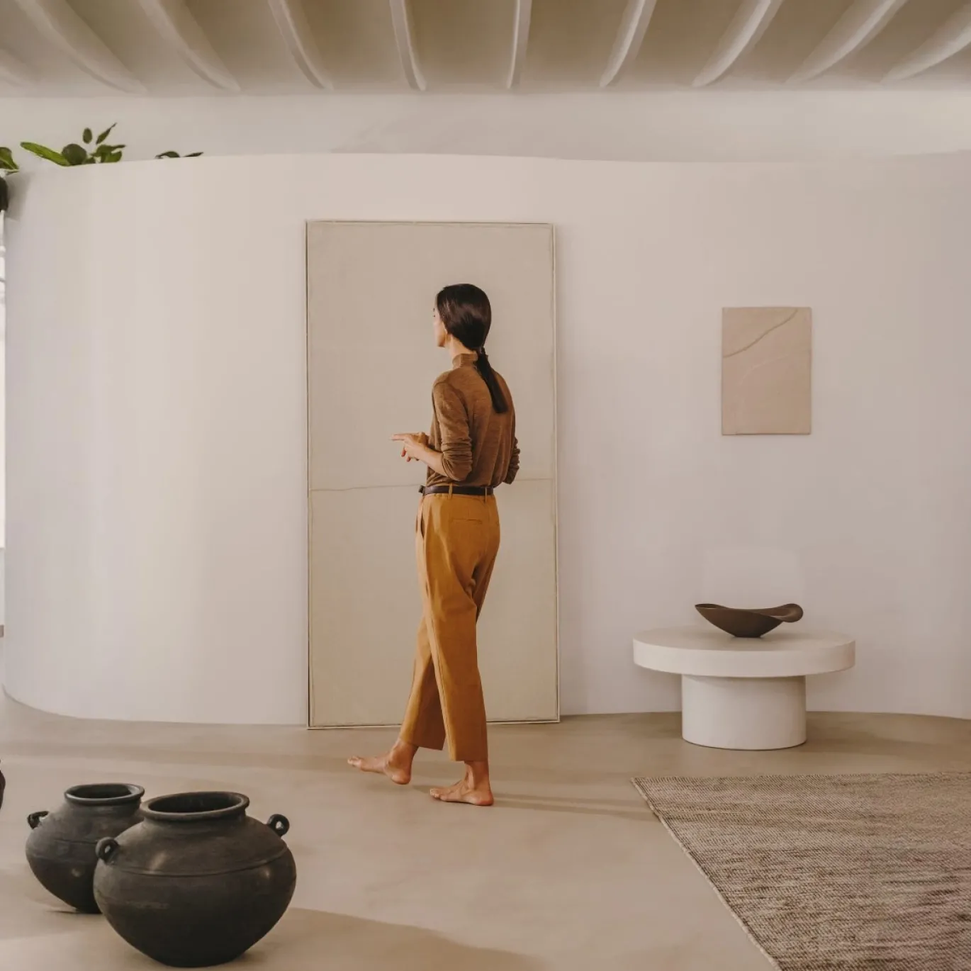 Kave Home Ronde Salontafel Aiguablava Wit Cement Ø90cm
