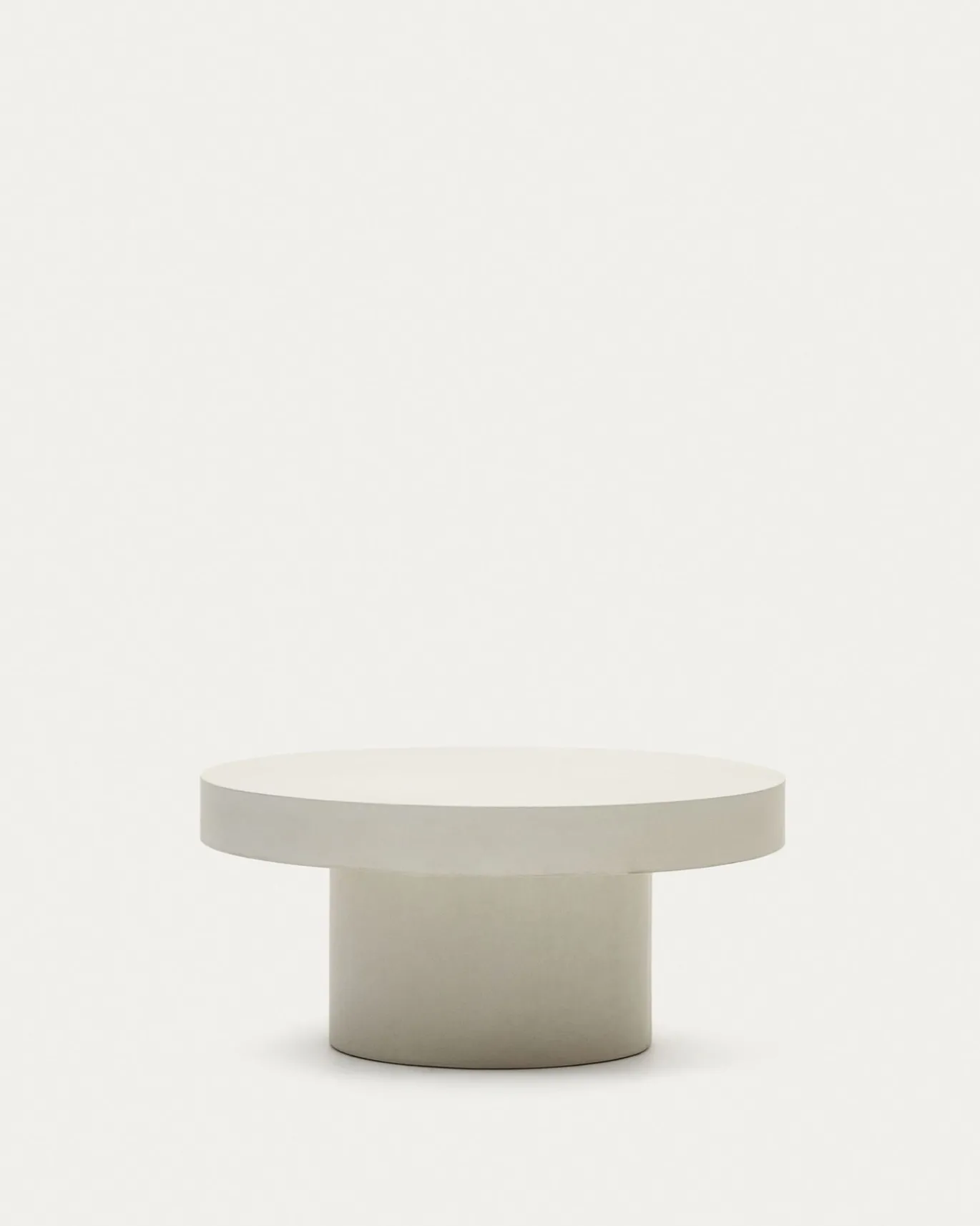 Kave Home Ronde Salontafel Aiguablava Wit Cement Ø90cm