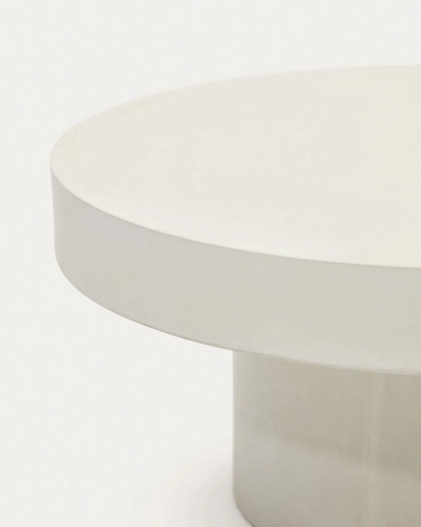 Kave Home Ronde Salontafel Aiguablava Wit Cement Ø90cm