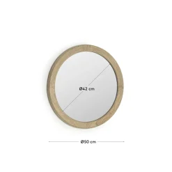 Kave Home Ronde Spiegel Aluin Hout Mindi Ø50cm