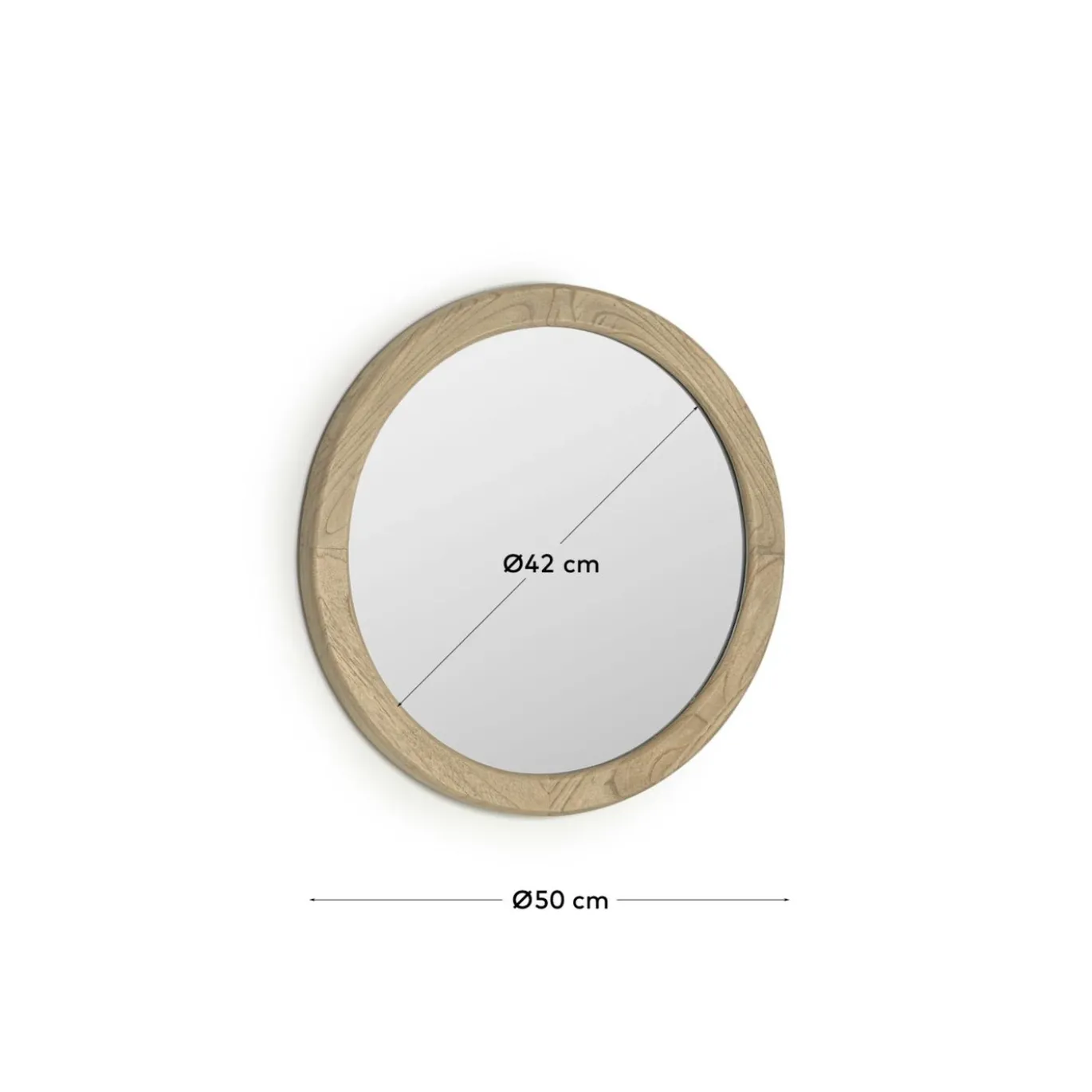 Kave Home Ronde Spiegel Aluin Hout Mindi Ø50cm