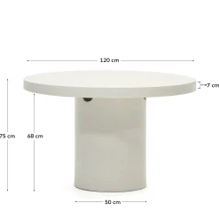 Kave Home Ronde Tafel Aiguablava Wit Cement Ø120cm